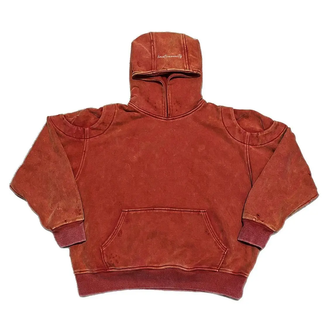 

Autumn Winter New Product Simple Heavy Duty Cotton Wash Deconstructed Silhouette Damaged Old American Vintage Sweatshirt Hoodie