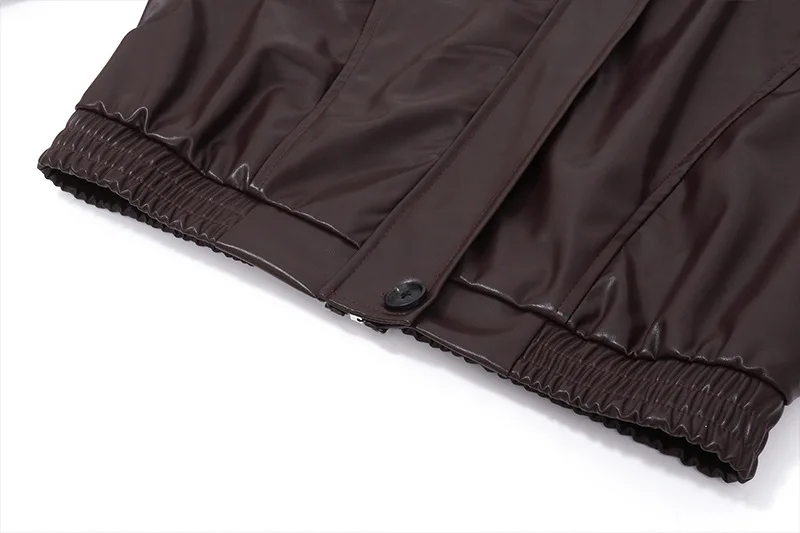 Chaquetas de PU retro con cremallera para mujer, abrigos básicos informales de temperamento sólido de invierno para mujer, chaqueta de cuero de moda de otoño 2025 para mujer