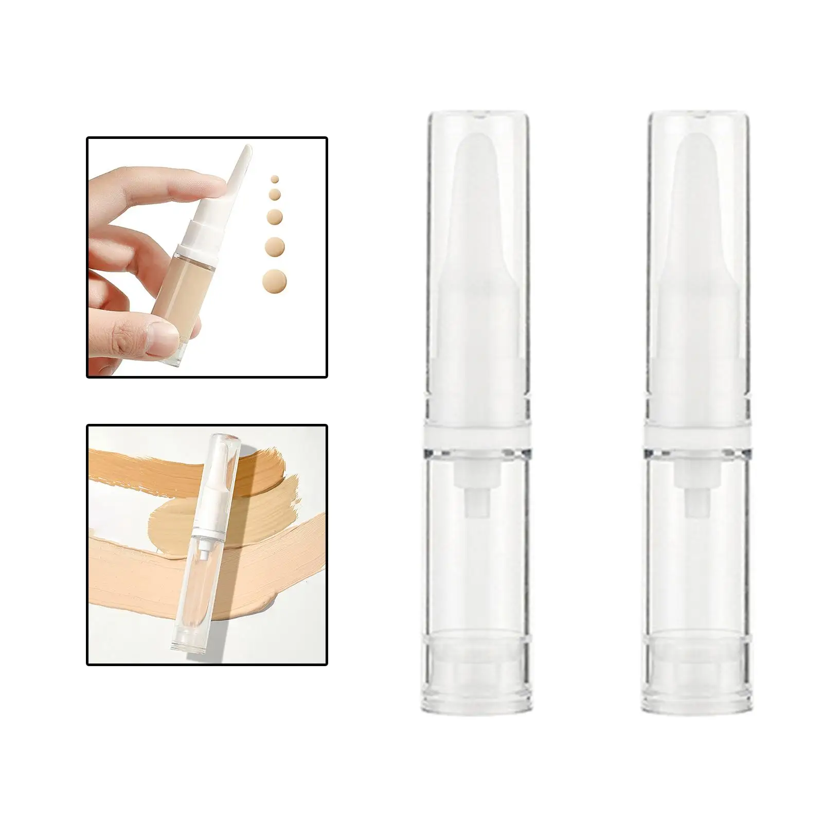 2-4pack 2x Travel Press Pump Bottles Foundations Makeup Lotion Vacuum Bottles