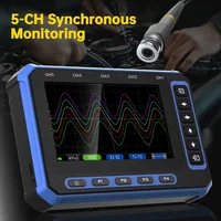 Oscilloscope numérique USB et WiFi TOOLTOP OS-5C, 5 canaux, bande passante 1 MHz, oscilloscope sans fil 4,3 pouces, test électronique en laboratoire 3