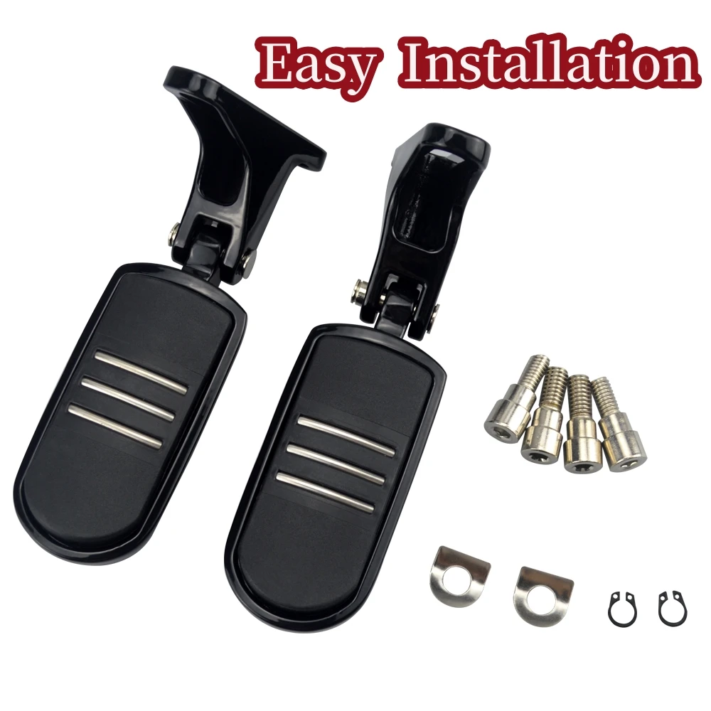Motorcycle Footrests Rear Passenger Foot Pegs Motorcycles Footrest Mount Pedal For Harley Touring CVO Street Electra Glide FLHX Road King FLHR 93-24