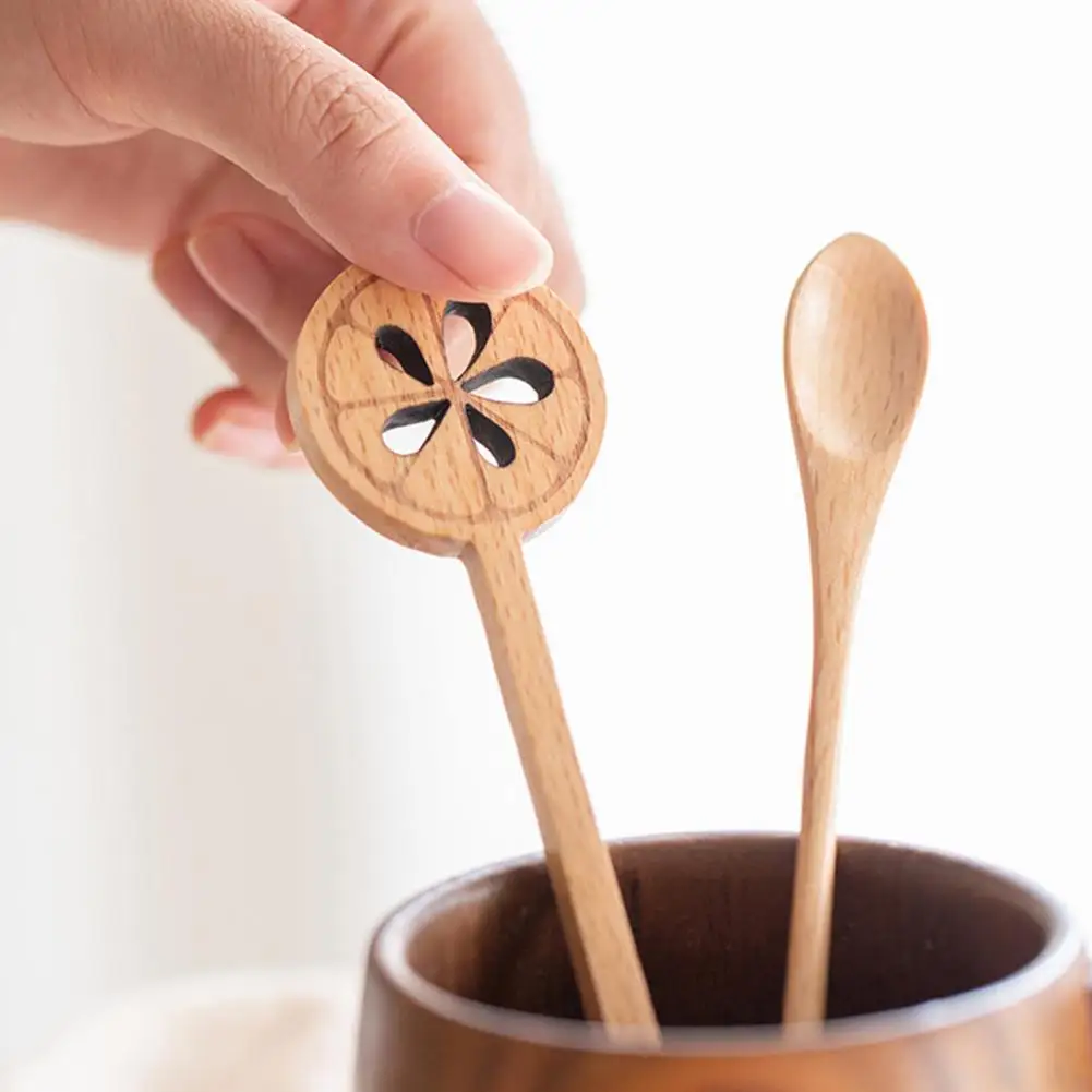 Lightweight Good Wooden Twig Shaped Mixing Spoon 2 Styles Stirring Spoon BPA Free for Household