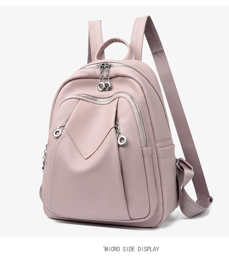 PU-Leder Rucksack-Handtasche für Damen: Diebstahlsicherer Konvertierbarer Weicher Rucksack - Eleganter Damen-Reiserucksack – Detail 10