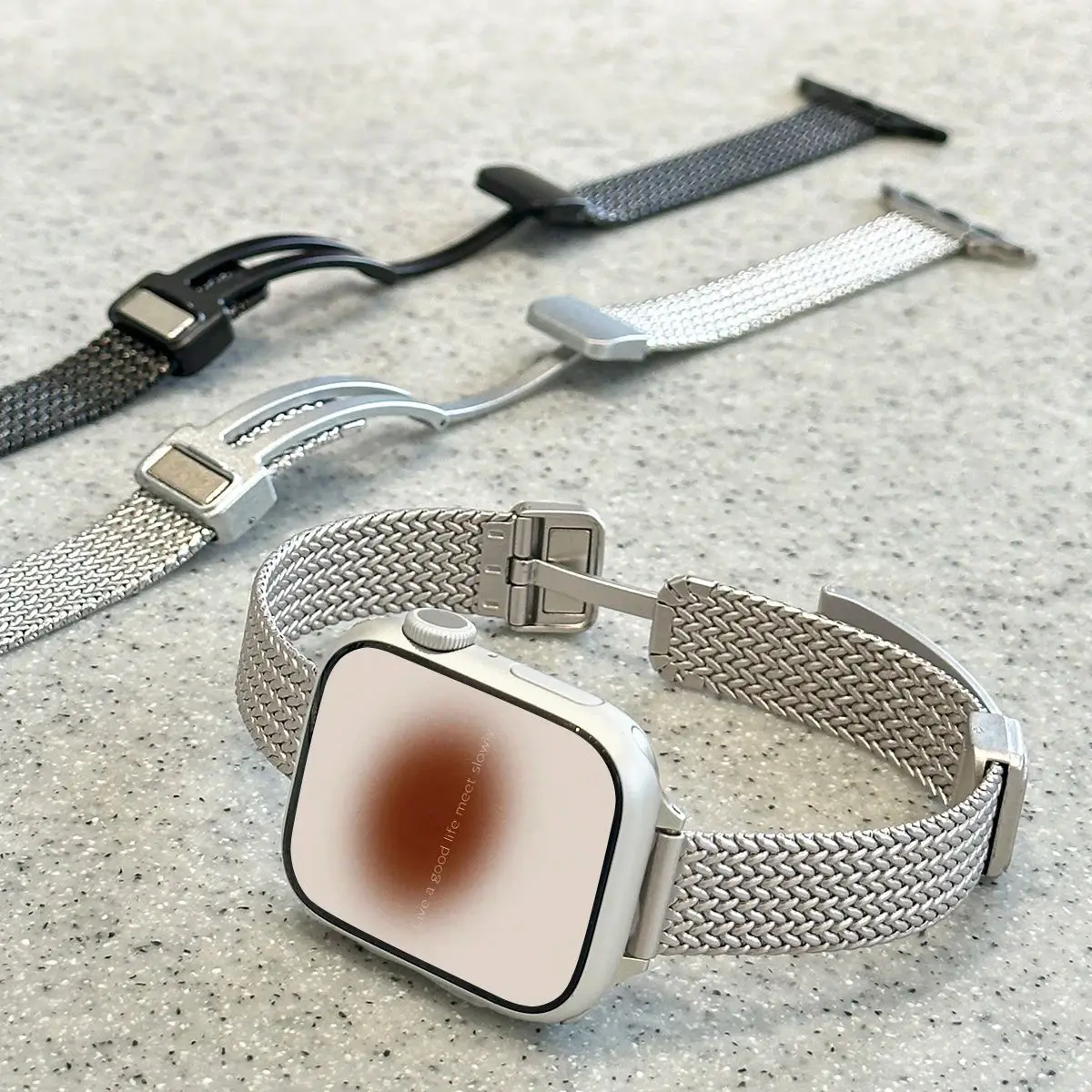 Magnetic Folding Loop Band - Slim Stainless Steel Strap