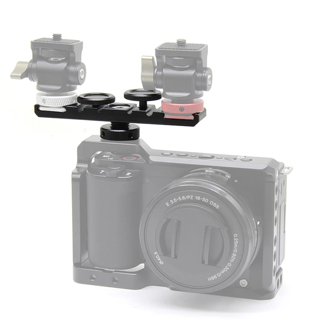 Double Cold Hot Shoe Adapter Mount Extension Holder Video Bracket for Canon for