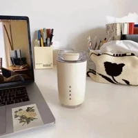 Original SMEG  Hot Coffee Insulated Stainless Steel Thermal Glass Mug Sport Bottle with Compartment Water White Thermos 2