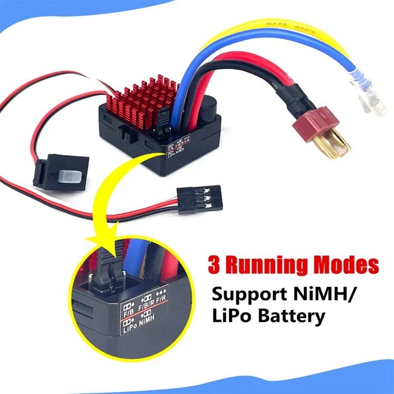 방수 60A ESC -1060-RTR 브러시드 전자 속도 컨트롤러 BEC 5V/2A 1/10 RC 자동차 트럭 540 550 모터 RC C-ELEC용