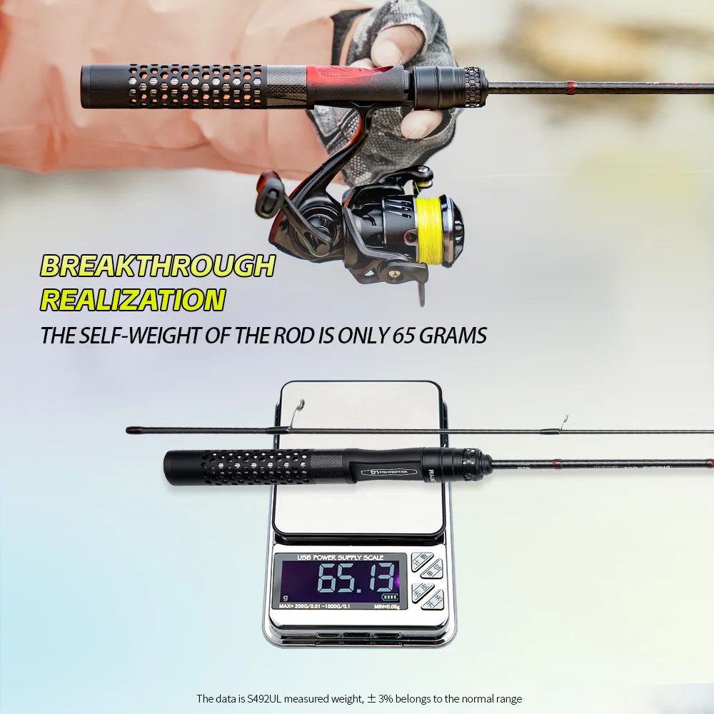 FISHINGFANS 65g T1100 Carbon Rod Ultralight Light 1.47m 1.65m 1.83