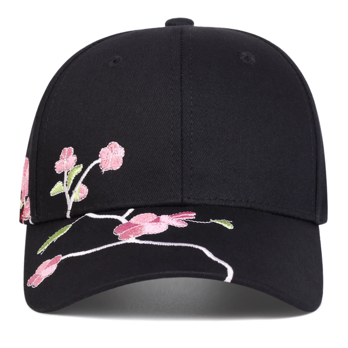 Unisex-Baseballmützen mit Pfirsichblüten-Stickerei, für Frühling und Herbst, für den Außenbereich, verstellbare Freizeithüte, Sonnenschutzhut – Detail 4