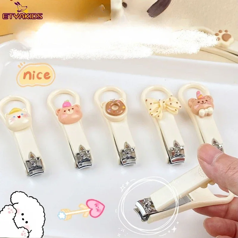 Nail Clipper Nail Care Kit Nail Trimmer Cute Cartoon Bear Cat Nail Clippers Cutter for Student Girls Beauty Household Nail Trimmer Scissors Baby Care Manicure Tool
