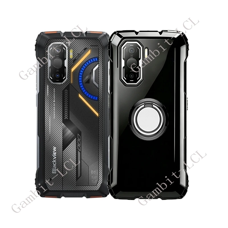 Blackview Rock 3 Stylish 6.78 TPU Soft Phone Case with Back Ring Holder Bracket