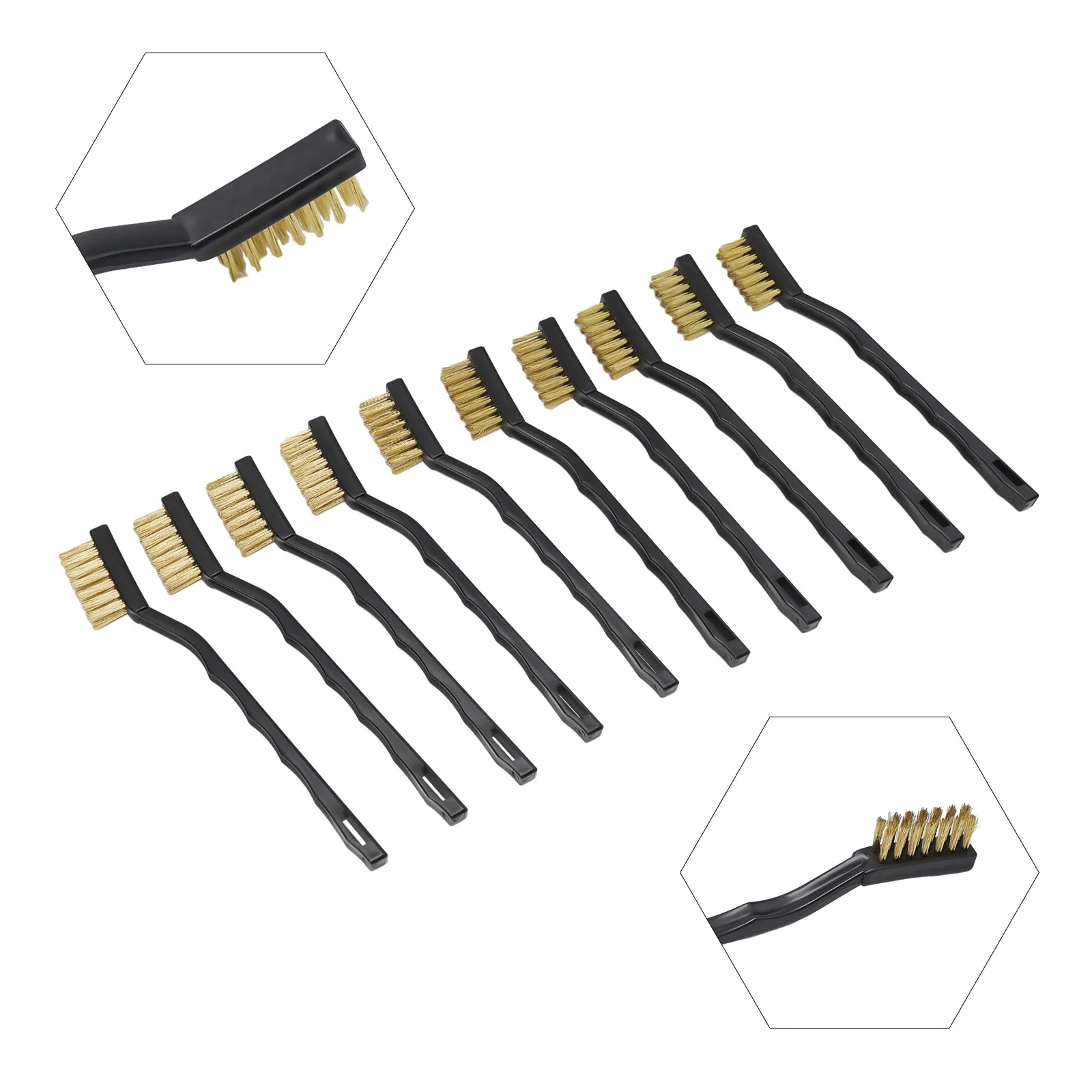 10Pcs 7 zoll Entfernen Rost Pinsel Messing Reinigung Polieren Metall Pinsel Messing Draht Stahl Draht Nylon Pinsel Sauber Werkzeuge hause Kits – Detail 12