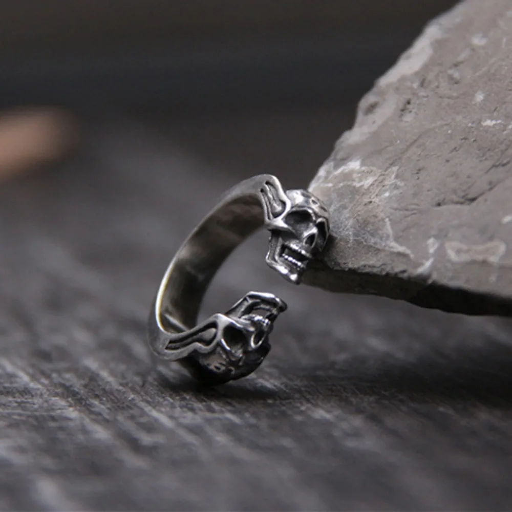 Punk Gotico Argentato Fantasma Teschio Nocca Armatura - Foto 6