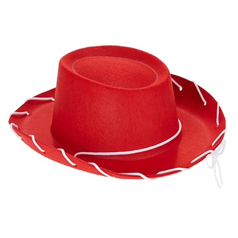 Brown Red Felt Cowboy Hat Western Cowgirl Cap Fancy Dress Costume Child Outfit for Party Role for Play Cosplay Holiday D 4