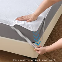 1pc Waterproof Knitted Terry Cloth Mattress Cover (No Pillowcase)-Skin-Friendly, Soft and Breathable Mattress Protector 6