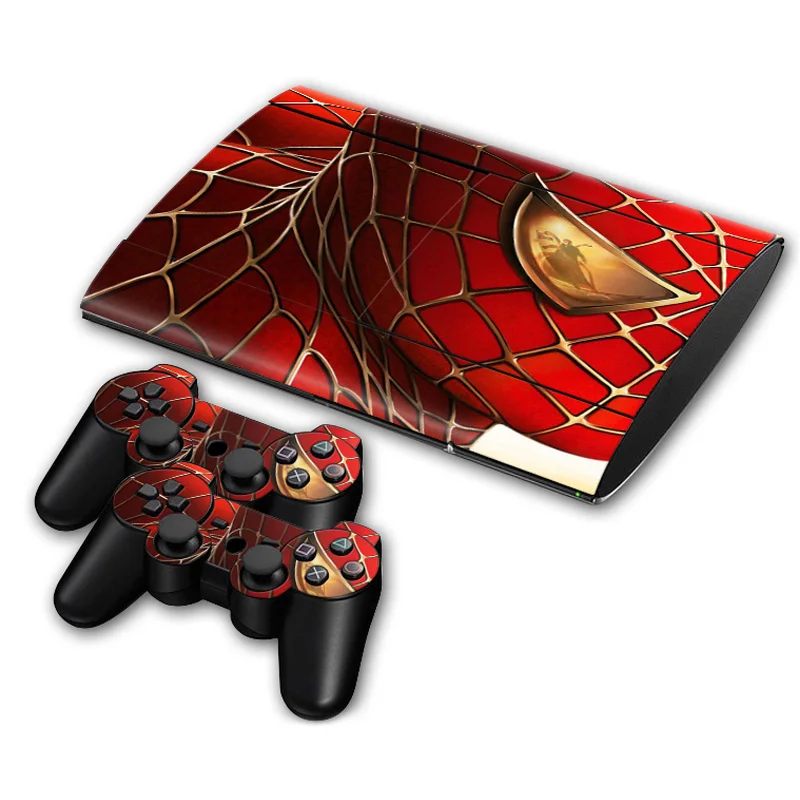 Marvel Deadpool Spiderman Star Wars Vinyl Skin Sticker for PS3 Super Slim Console and 2 Controllers Decal Cover Game Accessories 