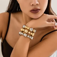 Ingemark Goth Vintage Big CCB Chain Bracelets Women Trendy Classic Elastic Strand Beads Charm Bangles Grunge Couple Hand Jewelry - Image 2