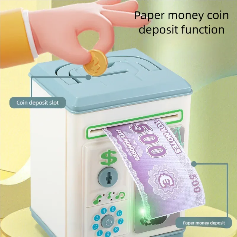 ATM Bank with Electronic Music & Key Lock Kids Interactive Savings Bank Toy Educational Money Management Learning Toy for Kids