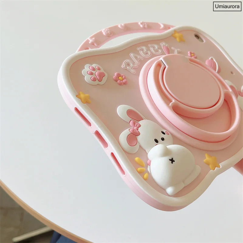 Kids Silicone Cartoon Hand Ring Suporte Capa para Ipad Air 9.7 Mini Pro 10.5 11 7th 8th ° 102 10 ° Gen 109 2023 - Imagem 3