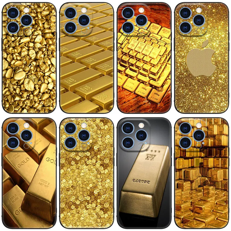 Custodia Per Telefono Nera Bullion Gold Bar Per Funda Xiaomi 13T Pro 12T 11T 10T 14 Pro 11I 9Se A3 13 12 11 Lite Ne 5G Cartoon Cover