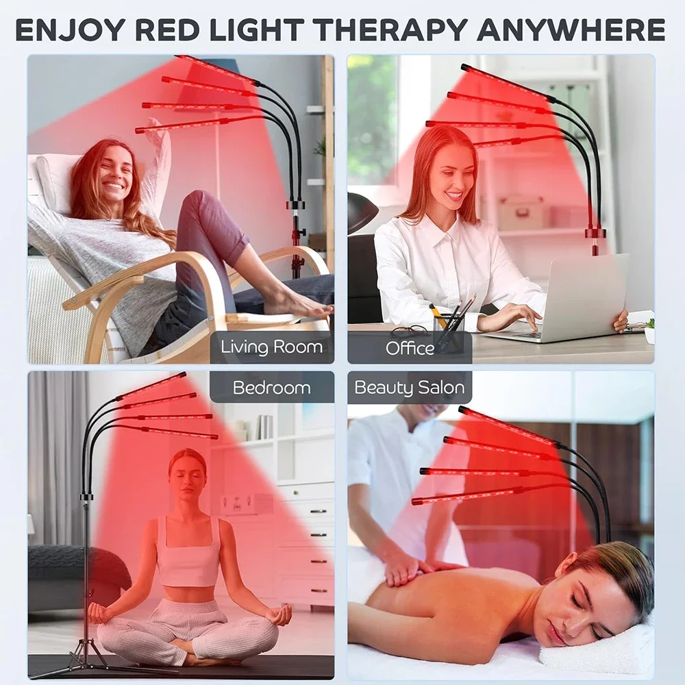 Red Light Therapy Lamp For Full Body 660nm&850nm Infrared Light Device Face LED Body Pain Stress Relief Daily Skin Care