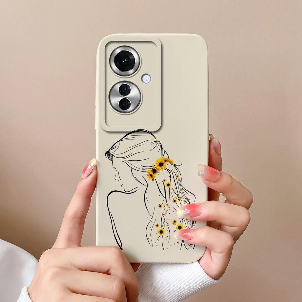 Stylish Cute Girl Shockproof Liquid Phone Cover - Smooth and Fashionable Design