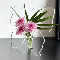 Glass Christmas Ornament Transparent Acrylic Butterfly Frame Vase Transparent Acrylic Butterfly Vase Garden Figurines Solar 1