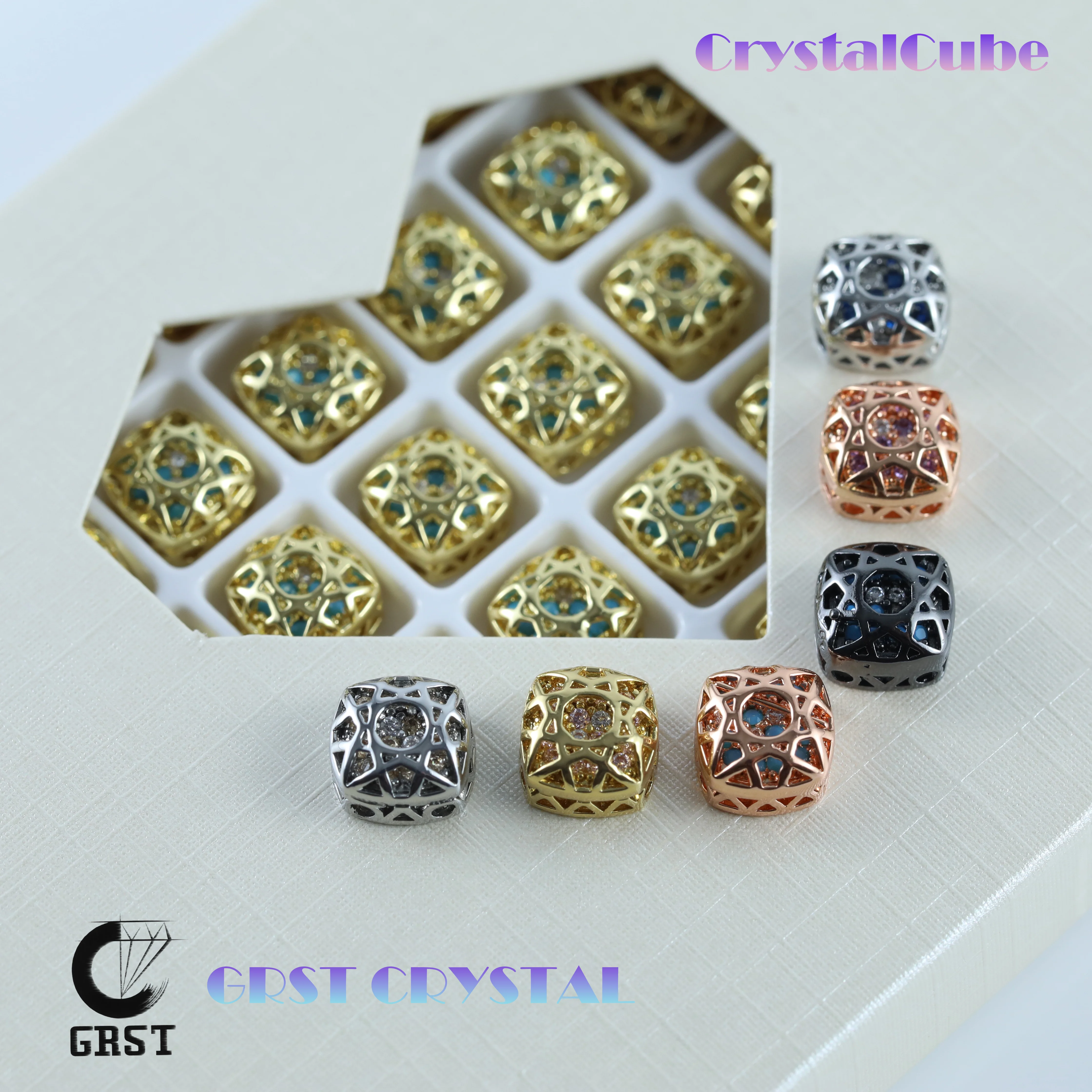 Quadratische Krallen-Strasssteine, Bohrsteine der Cube-Serie, Kissensteine, Kristalle für DIY-Taschen, Schuhe, Hochzeitskleider, Bekleidung, Handarbeitszubehör