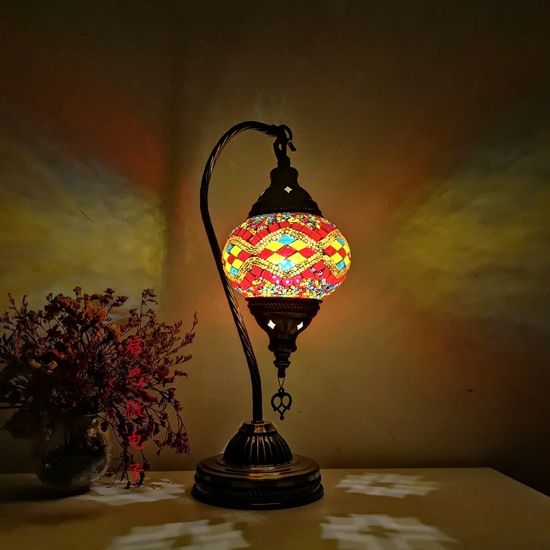 Vintage Art Deco, Cama Romântica Luz, Candeeiro De Mesa Artesanal