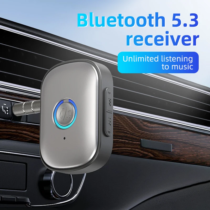Bluetooth 5.3 Adapter Audio Receiver Wireless Audio for Car Music Headphone Speaker AUX Wireless Adapter 3.5mm Jack