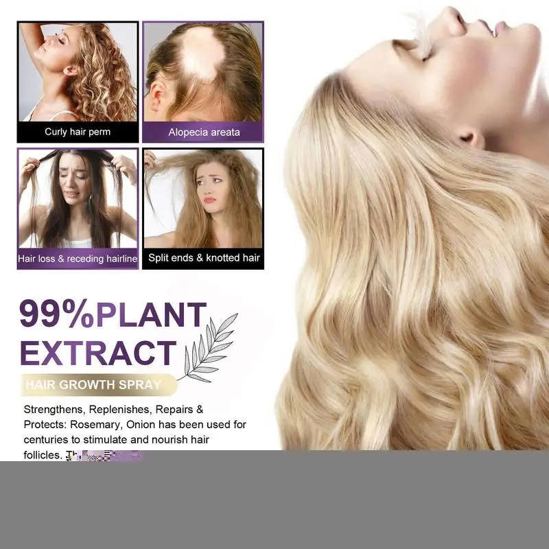 30 مللي رذاذ نمو الشعر البصل إكليل الجبل كثيفة مكا...