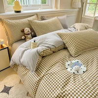 3 pièces Housse de couette simple, douce et respectueuse de la peau Ensemble de 3 pièces (1 housse de couette + 2 taies d'oreiller) (sans noyau) Moderne et respirante 6