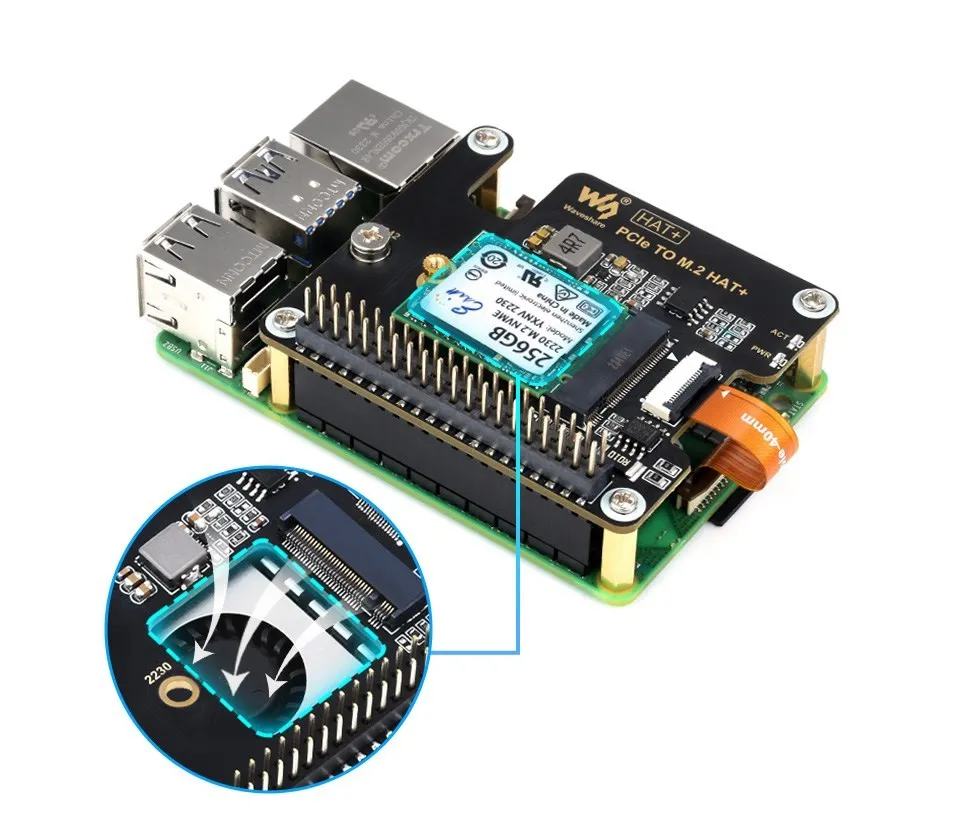 Alta Velocidade, PCIe para M.2 HAT, NVME,