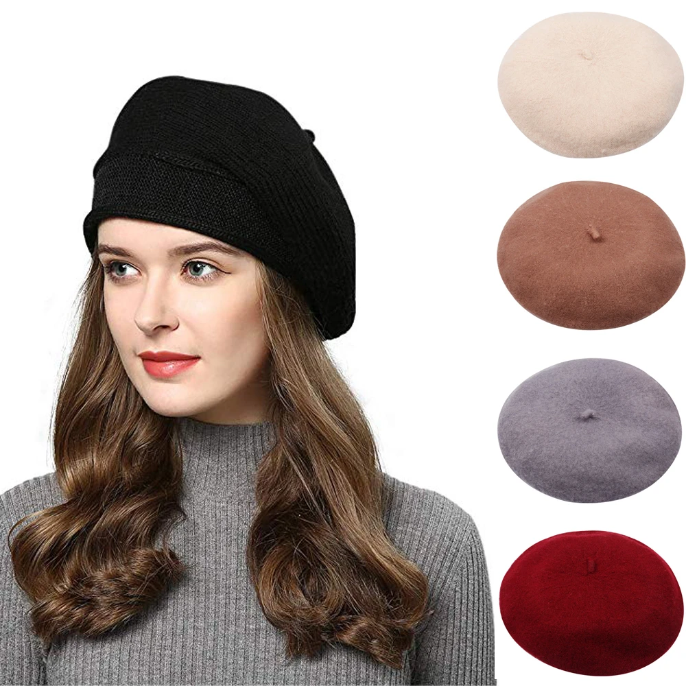 Ladies Beret Princess Cap Wool Outdoor Painter Hat Winter Warm Fashion Hats