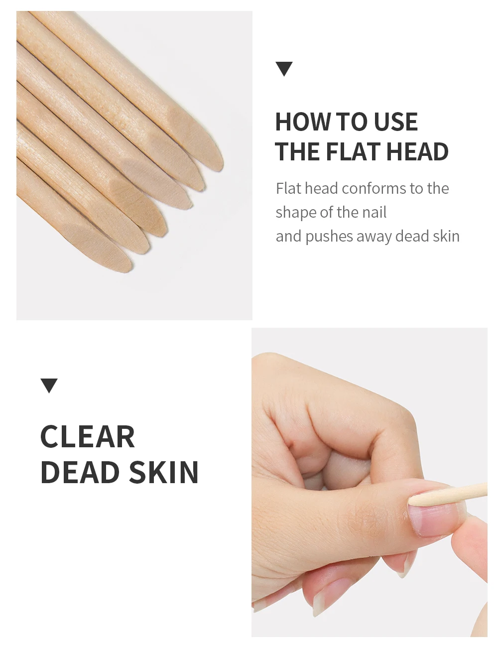 50/100pcs wieder verwendbarer Kristalls tift Double End Nail Art Nagel hauts chieber Nagel haute nt ferner Werkzeug Pediküre Pflege Nägel Maniküre Werkzeuge – Detail 5