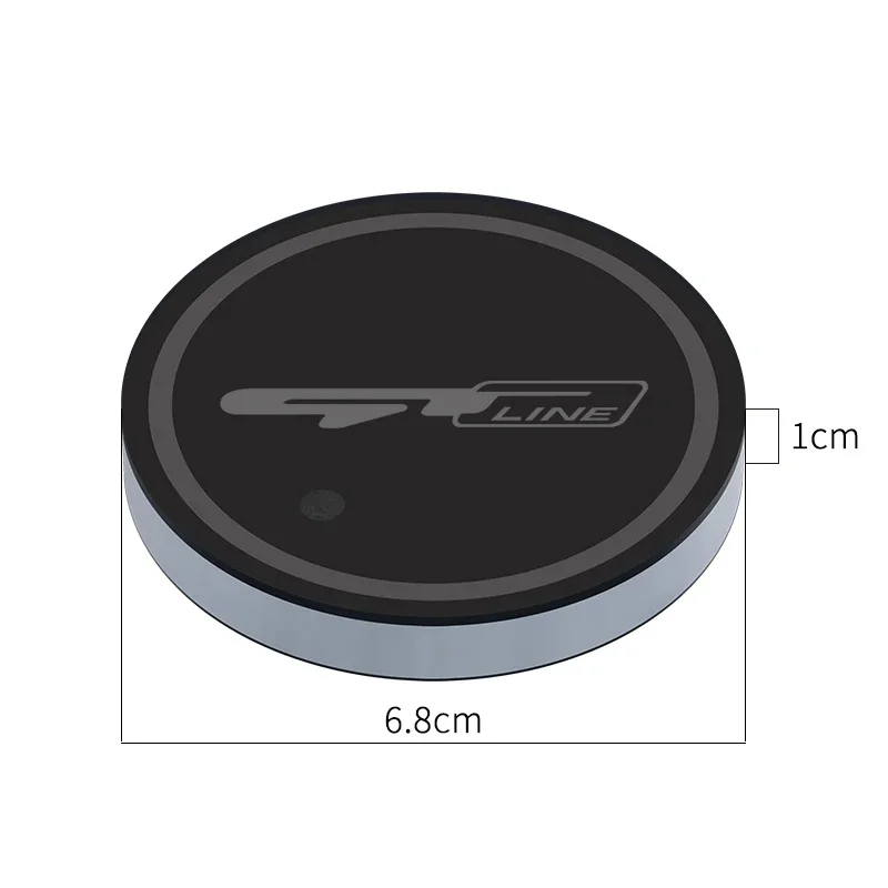 Led Car Water Cup Mat Drink Holder for Kia Gt Gtline Ceed Forte Rio Stinger K3 K4 K5 Emblem Auto Interior Decorative Lights led car lights led lights led atmosphere lamp led car decorative lights led car decoration lamp car ambient lights led interior lights car interior lamp car water cup mat