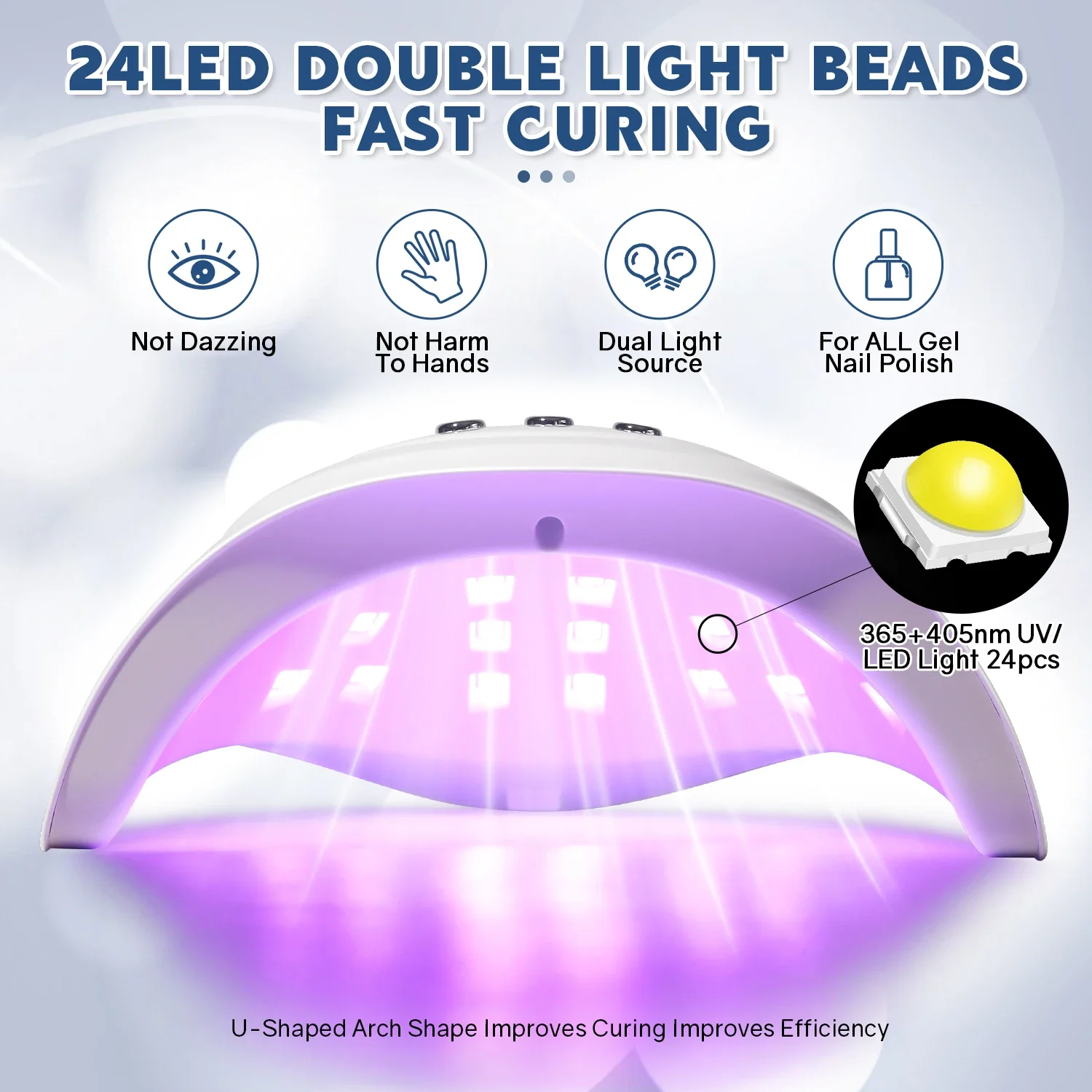 72W UV LED Nail Drying Lamp For Curing All Nail Gel Polish 24LEDS Nail Dryer With Automatic Sensor Professional Salon Art Tools 3