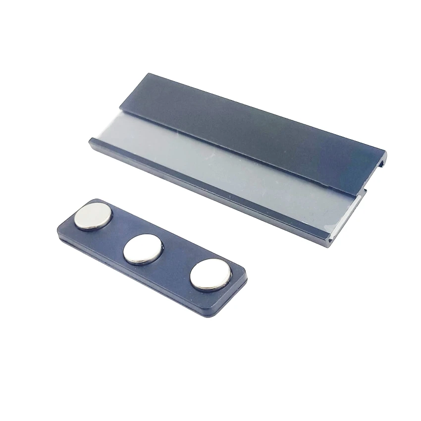 Aluminum Alloy Staff Number Name Badge Plate Holder Safty Pin Magnet Replaceable Reusable Printing 7x2.5cm 1Pack