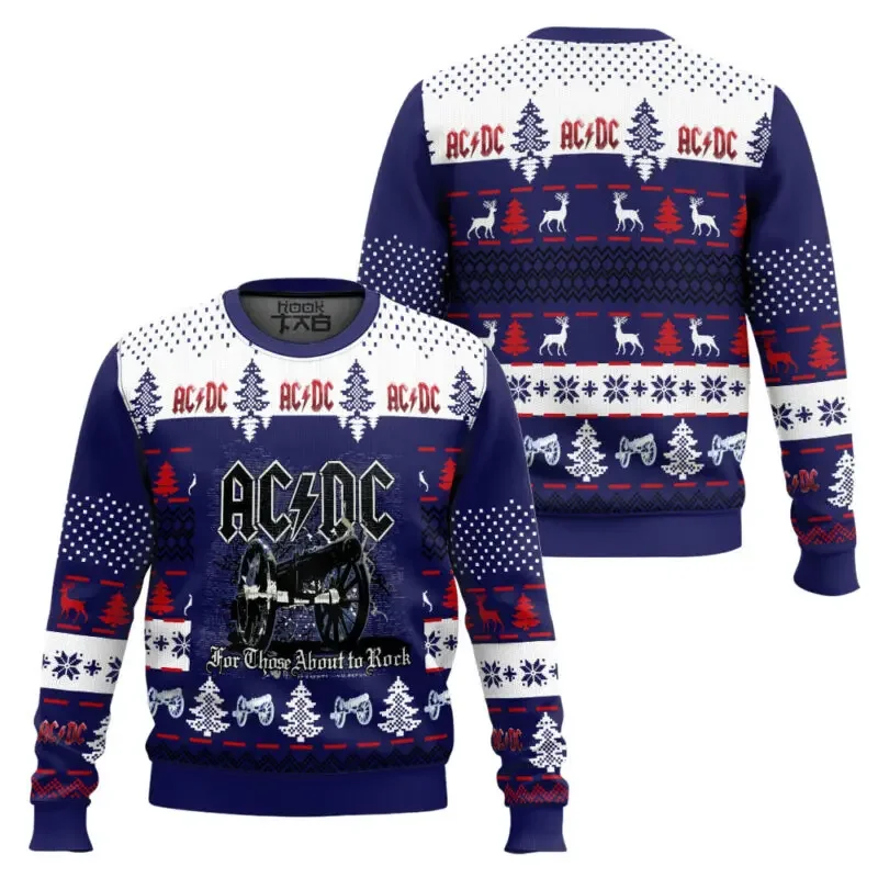 Pull de Noël moche ACDC Rock 4 Pull de Noël moche ACDC Rock