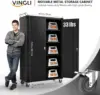Upgraded Wide & Deep Garage Storage Cabinet, Metal Storage Cabinet w/Pegboards, Wheels, Locking Doors and Adjustable Shelves 3