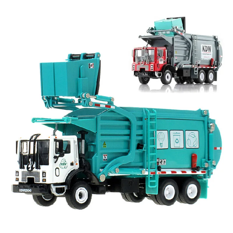 

Alloy Diecast Barreled Garbage Carrier 1:24 Waste Material Transporter Vehicle Metal Model Hobby Toys For Kids Christmas Gifts