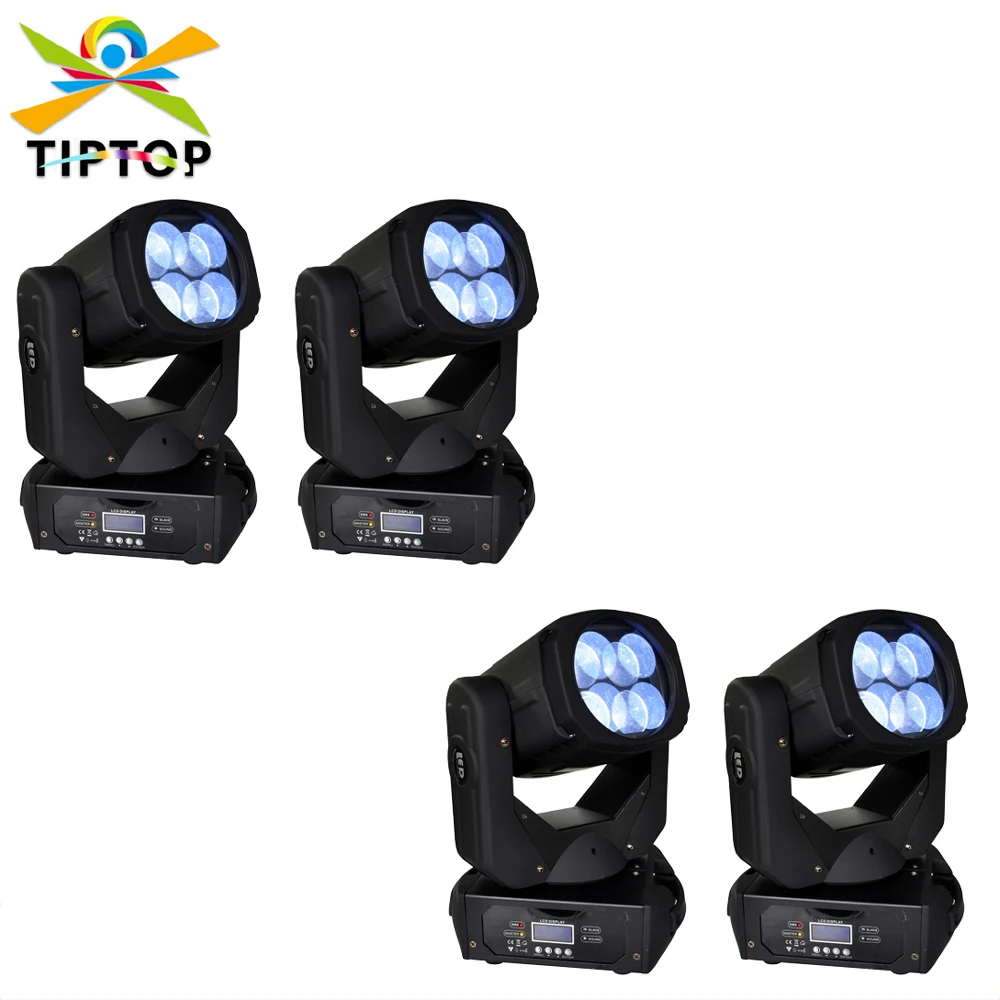 

Gigertop TP-L670 Professional Super Beam Led Moving Head Light 4x25W Color Wheel Moon Flower Effect DMX 9/15CH Quick Lock Clamp