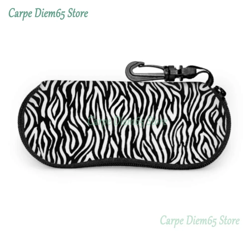Zebra Print Tiger Stripes Sunglasses Soft Case Neoprene Zipper Eyeglass Case