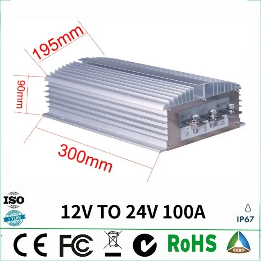 12V에서 24V로 승압하는 40A 50A 60A 80A 100A 150A 200A DC 컨버터, 12볼트에서 24볼트로 자동차 전원 공급 전압 조정기 (CE 인증)