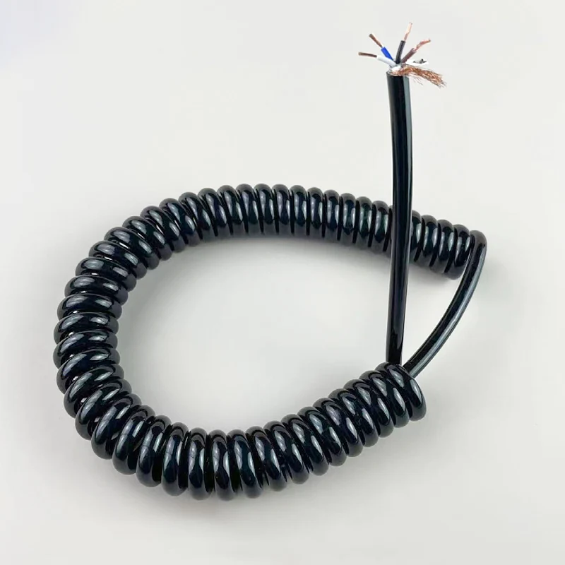cabo blindado espiral mola stretchable fio 02