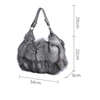 Women Winter Real Fox Fur Handbag Luxury Genuine Fur  Party Bag Tote Designer High Quality Real Silver Fox Fur Handbags Female 2