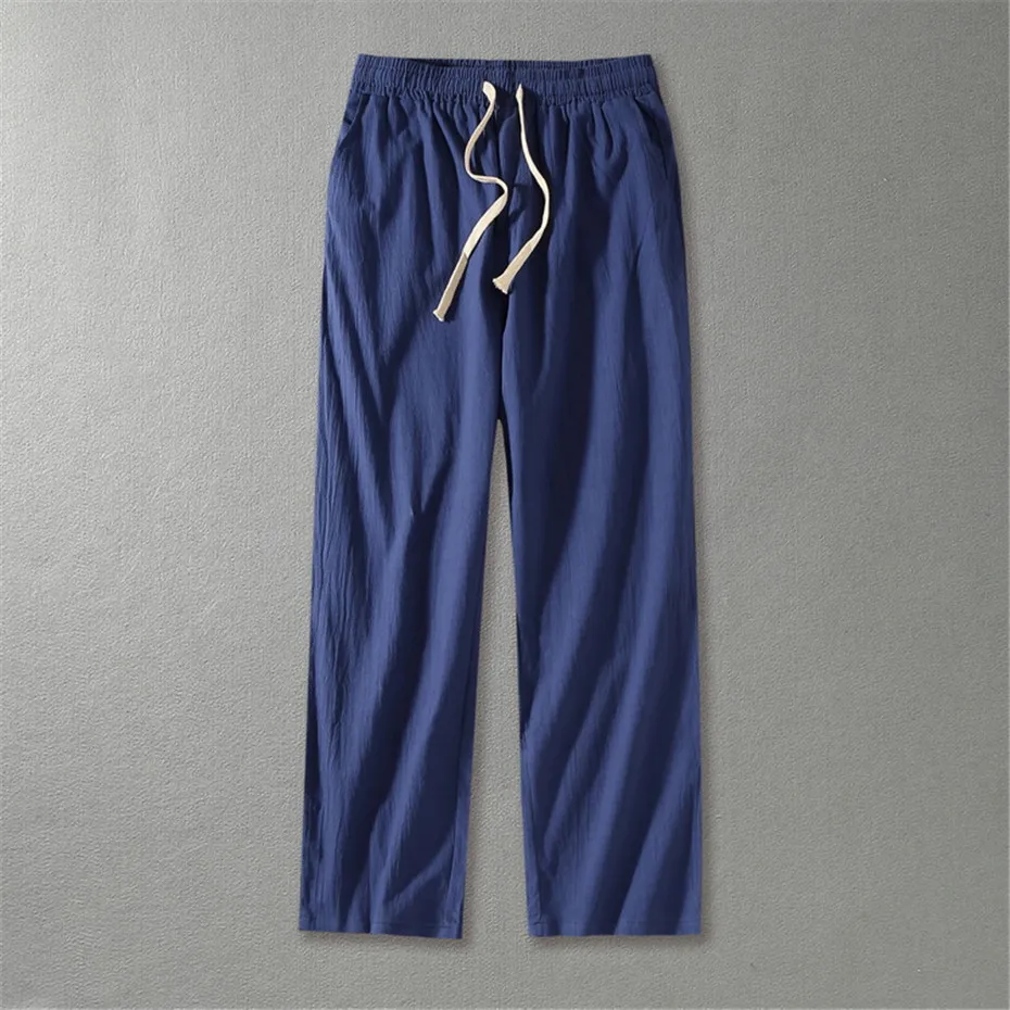 Linen Pants Men Plus Size 9XL 8XL Pants Summer Linen Trousers Male Fashion Casual Solid Color Pants Big Size 8XL 9XL 5