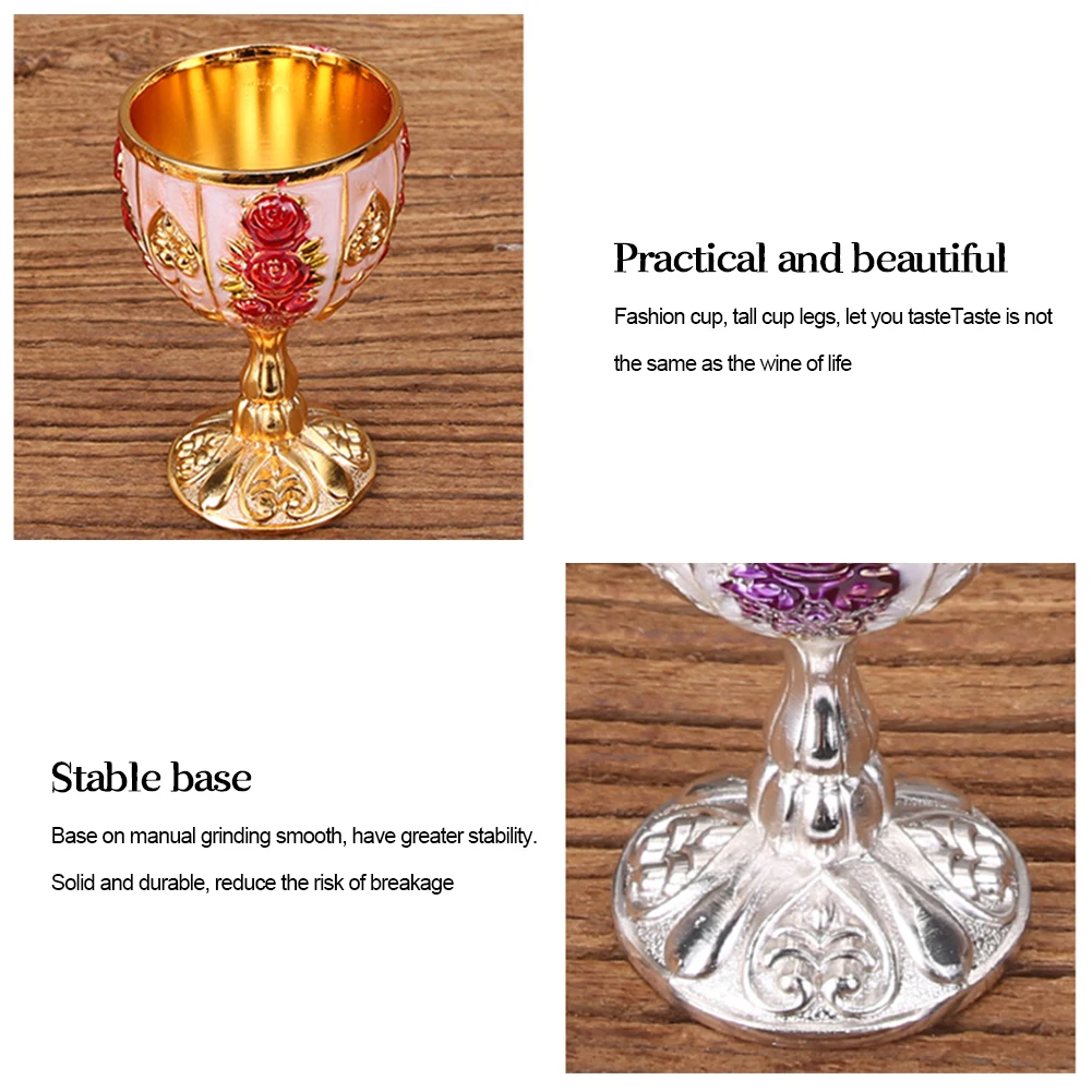 30/40ML Aluminum Alloy Wine Glasses Retro Dinnerware Goblet Vintage European Style Spirit Vodka Champagne Glasses Bar Home Decor glass cup stainless steel wine cup stainless steel wine glass