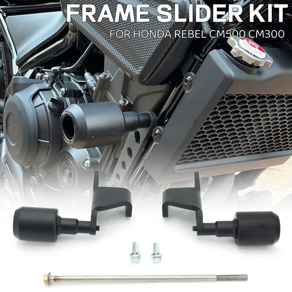 

NEW For Honda REBEL CM 300 500 CM300 CM500 Motorcycle Engine Guard Anti-Drop Glue Frame Sliders Kit Falling Protection Pad Set