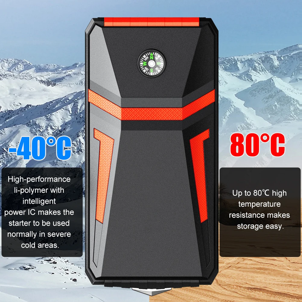 Car Battery Jump Starter 30000mAh Portable Power Bank Battery Booster With LED Flashlight Emergency Starter For Gasoline Diesel battery jump starter